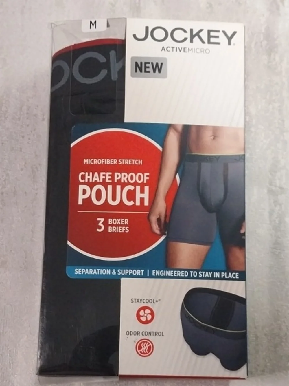 Jockey Men’s Active Micro Boxer Briefs - Black and Gray